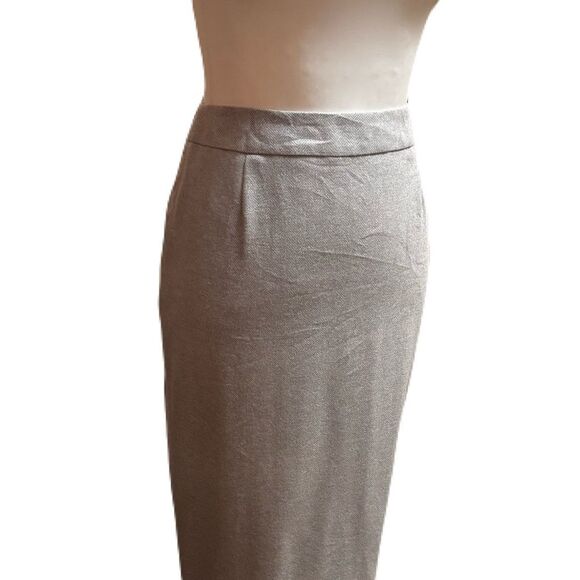 Doncaster Blue & White Midi Pencil Skirt | Wool Angora Blend | Size 4 - Picture 2 of 6